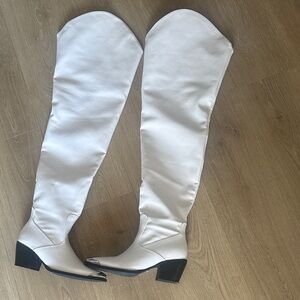Elegant White Over-the-Knee Boots